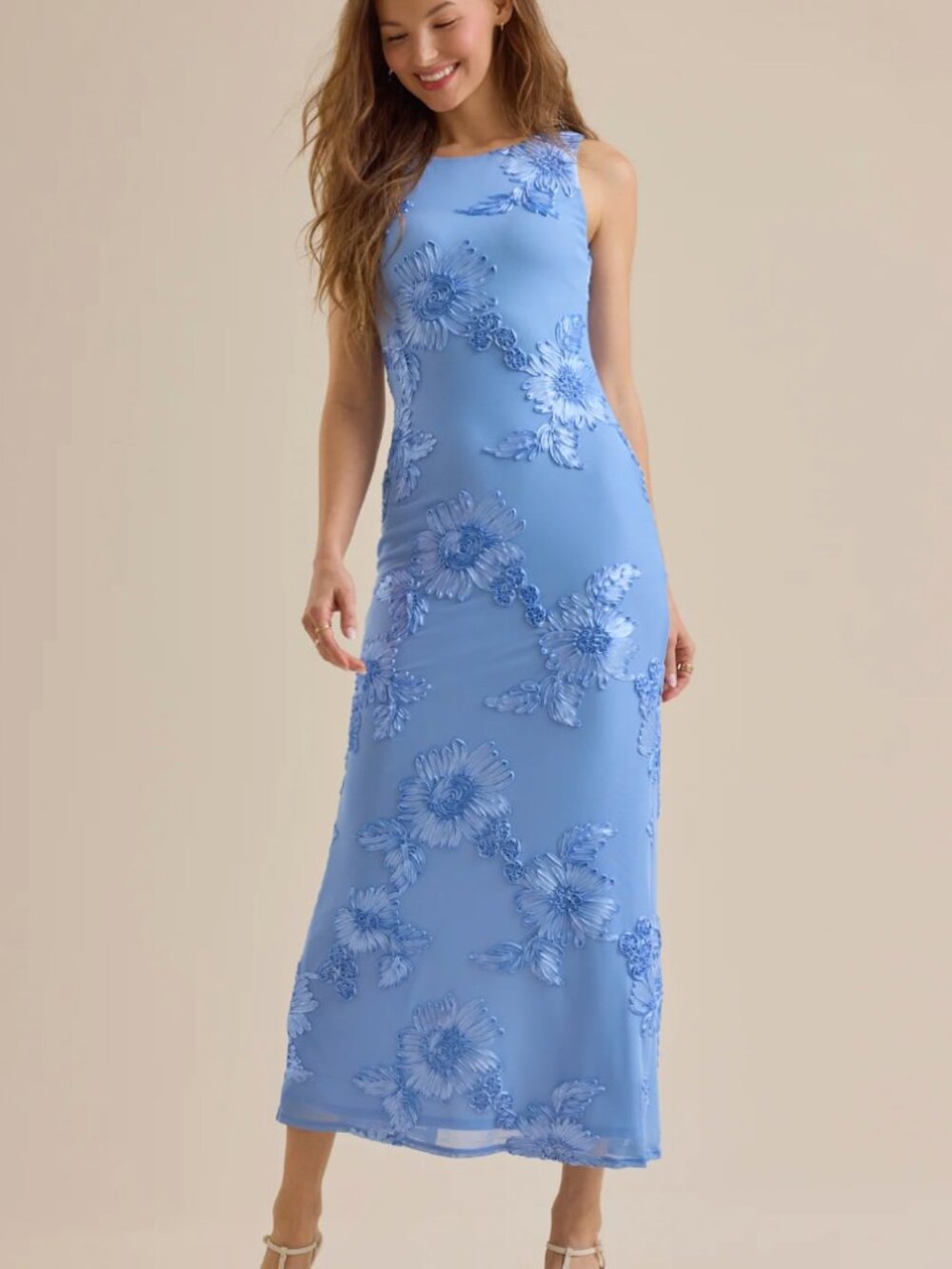 Blue Floral Maxi Dress